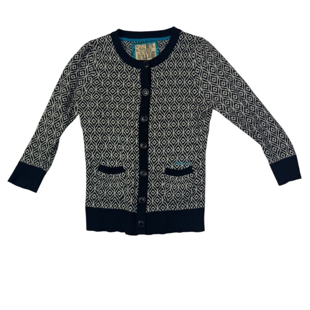 Billabong Black and White Geometric Cardigan